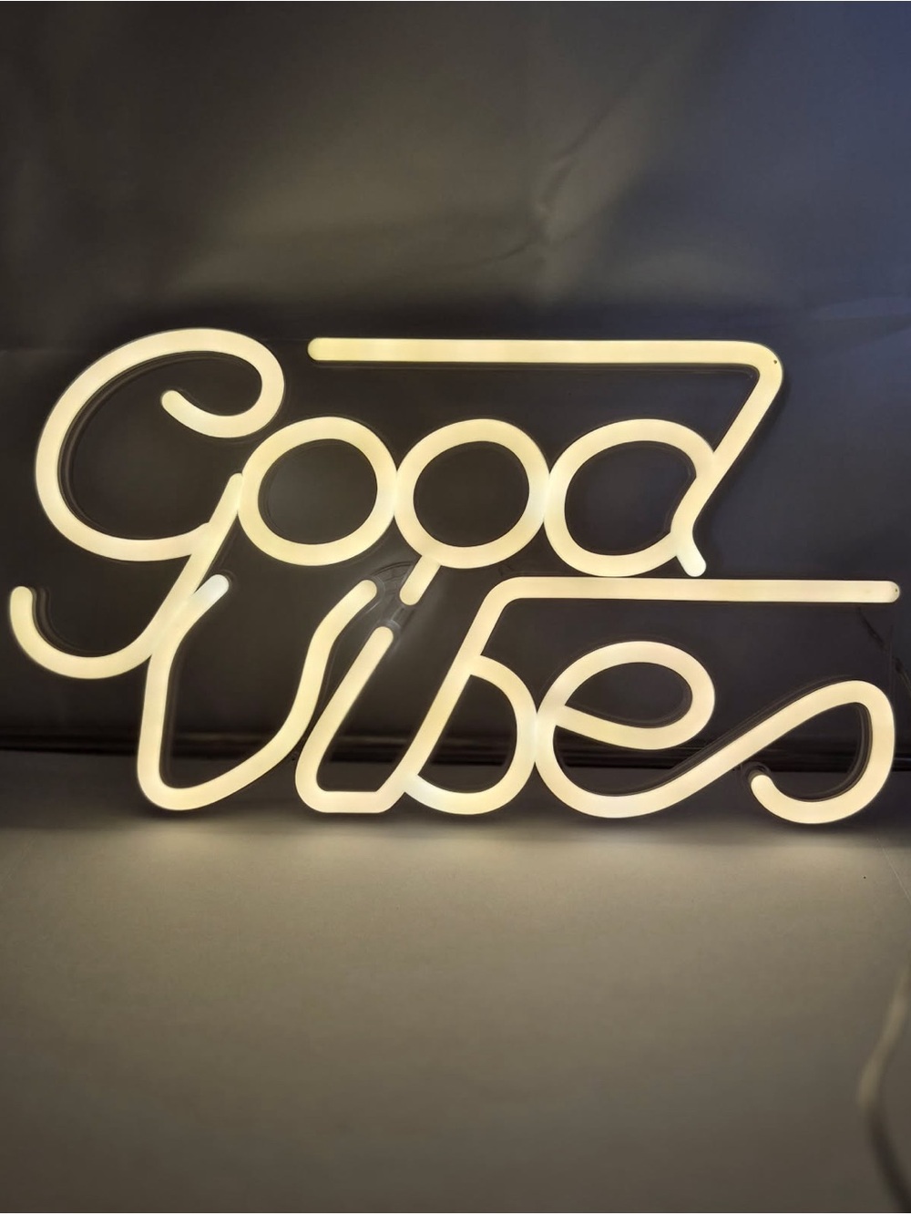 Good Vibes LED Neon Light Sign Bedroom Wall Decor Warm White USB Light Up Boho